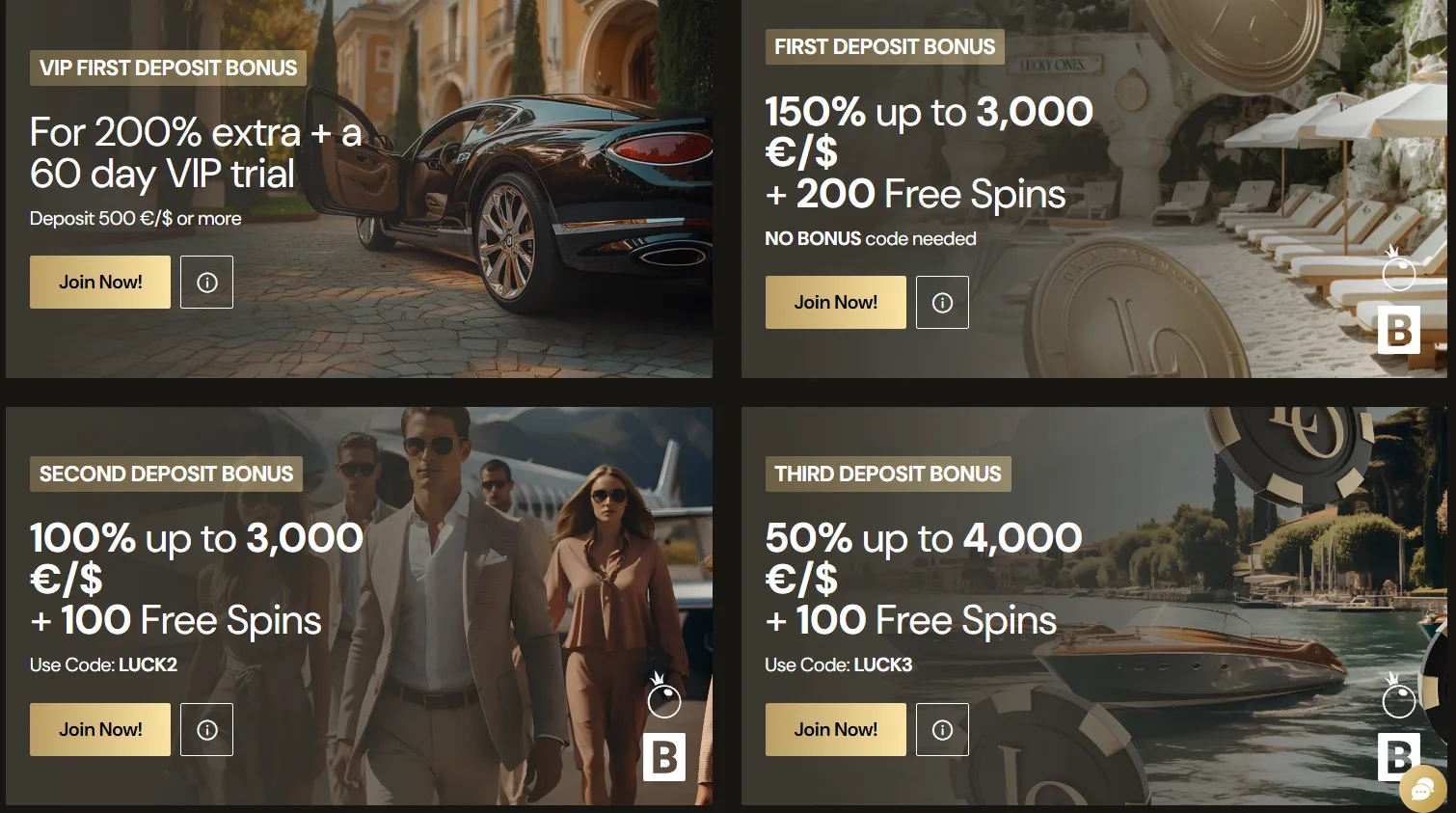 Bonuses and promotions